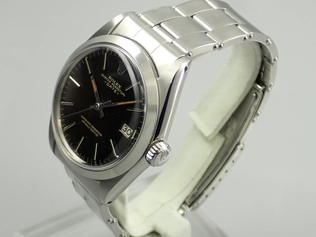 ロレックス オイスターパーペチュアル デイト Ref.1500 ステンレススチール ブラック(トロピカル)文字盤 中古 19SS3721 - Image 4