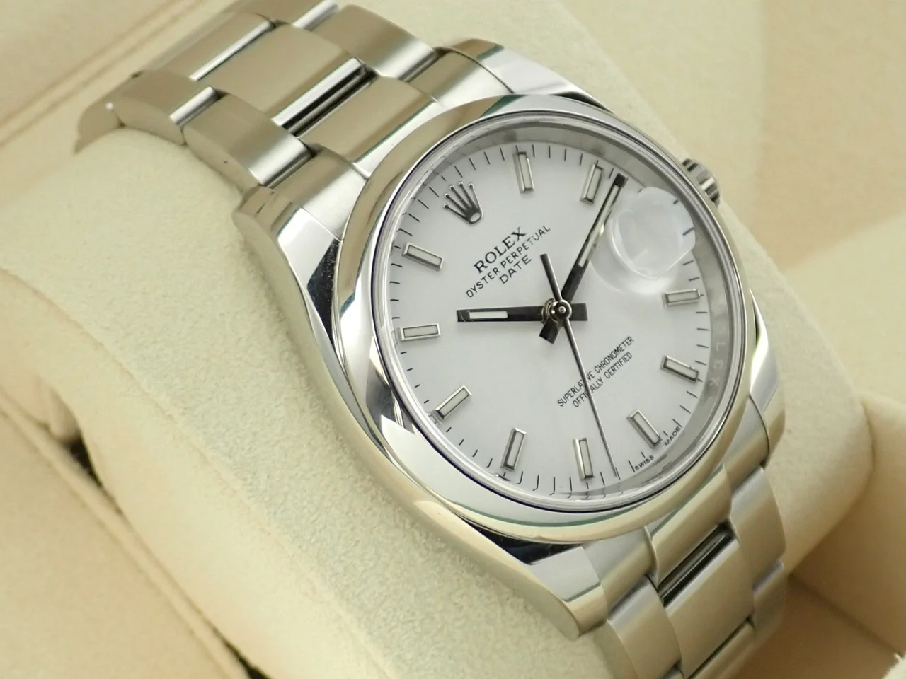 ロレックス オイスターパーペチュアル デイト Ref.115200 ステンレススチール ホワイト文字盤 - Image 5