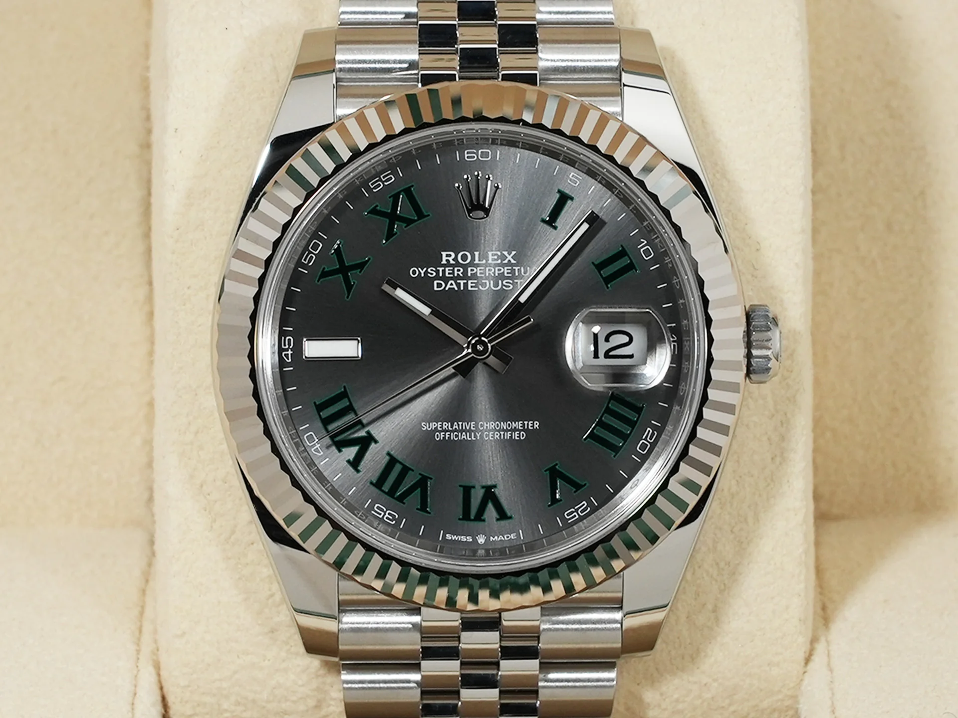 ロレックス デイトジャスト41 Ref.126334 ステンレススチール/ホワイトゴールド スレートローマン文字盤 ジュビリーブレスレット - Image 2