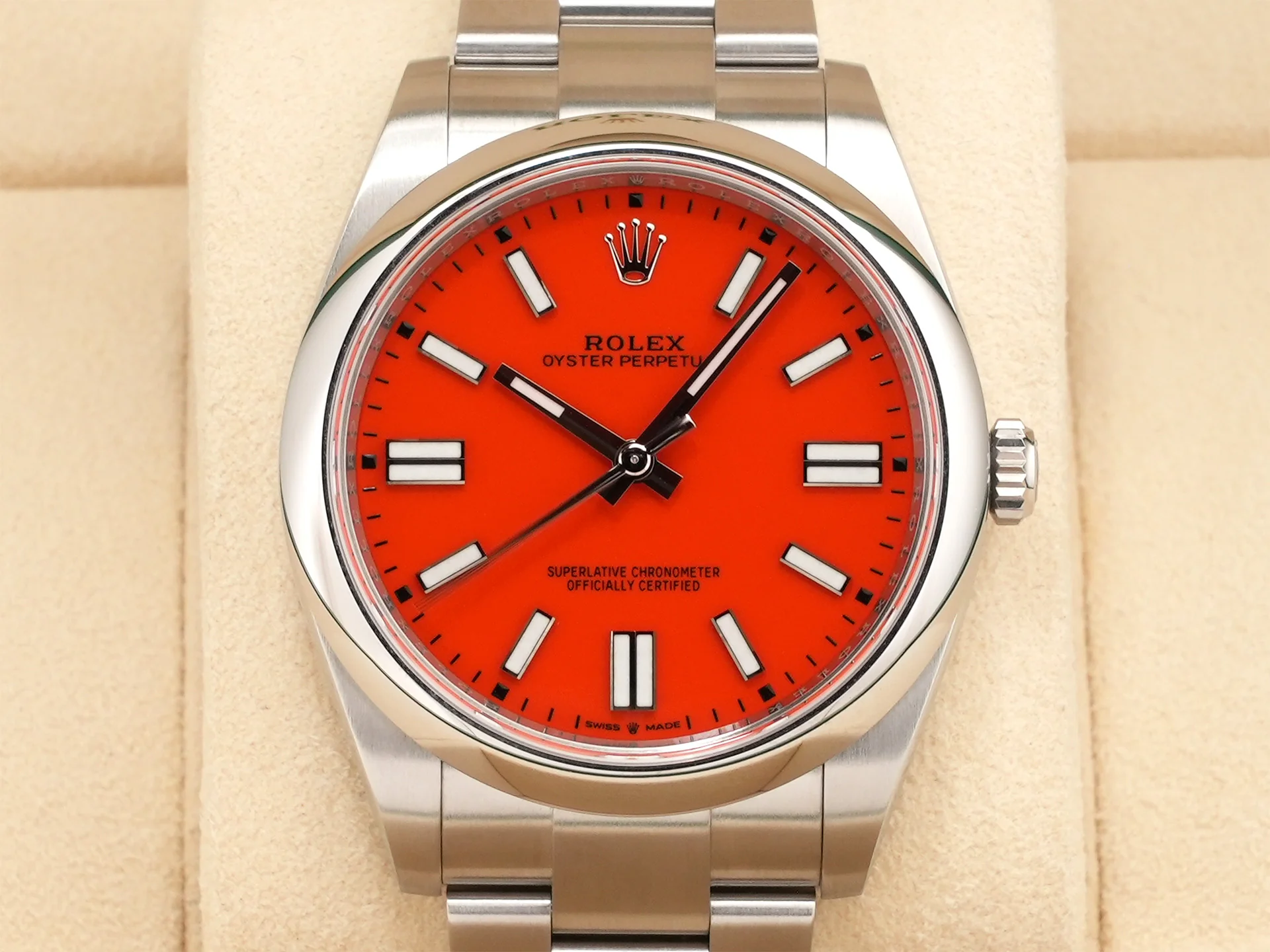 ロレックス オイスターパーペチュアル41 Ref.124300 ステンレススチール コーラルレッド文字盤 - Image 2