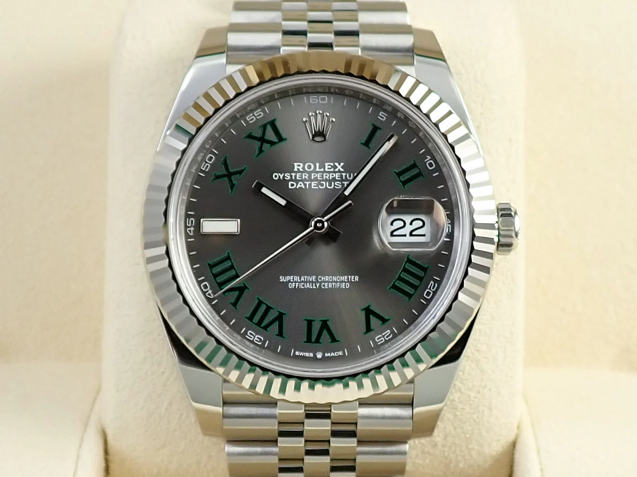 ロレックス デイトジャスト41 Ref.126334 ステンレススチール/ホワイトゴールド スレートローマン文字盤 ジュビリーブレスレット 未使用 2WR12W25 - Image 2