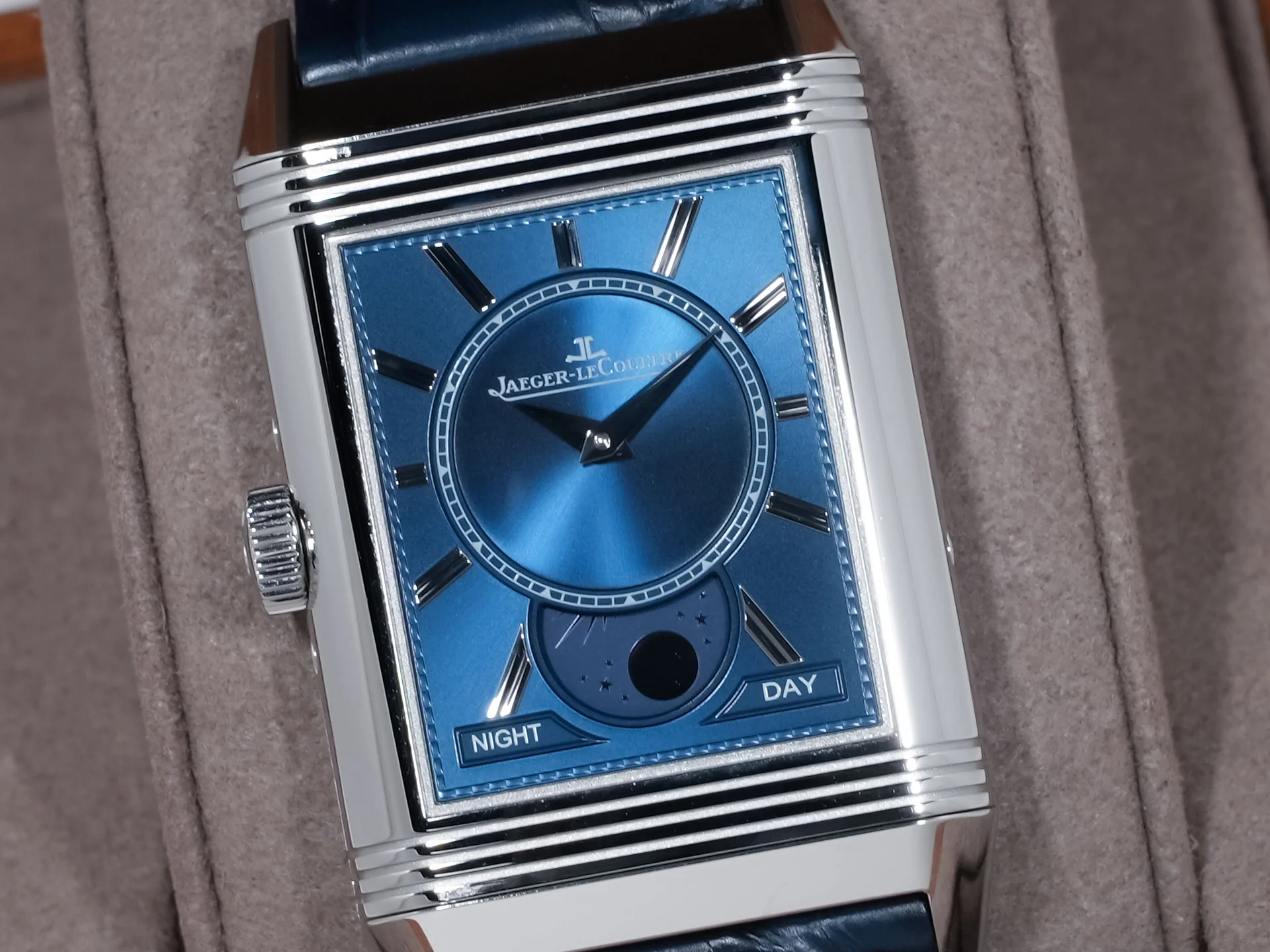 ジャガールクルト レベルソ トリビュート デュオ Ref.Q3918420 ステンレススチール シルバーxブルー文字盤 中古 342p4e8a - Image 5