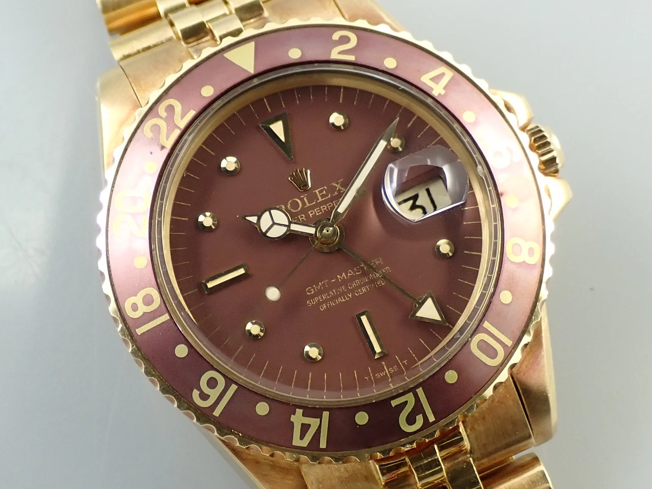 ロレックス GMTマスター Ref.1675/8 イエローゴールド ブラウン文字盤 ジュビリーブレスレット 中古 384M2331 - Image 3