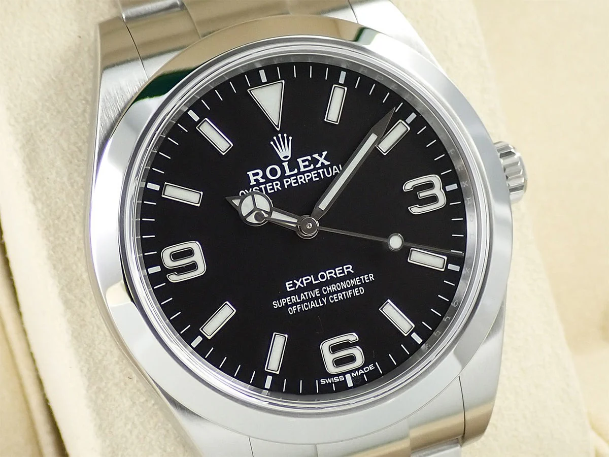 ロレックス エクスプローラーI 鏡面ブラックアウト Ref.214270 ステンレススチール ブラック文字盤 - Image 3