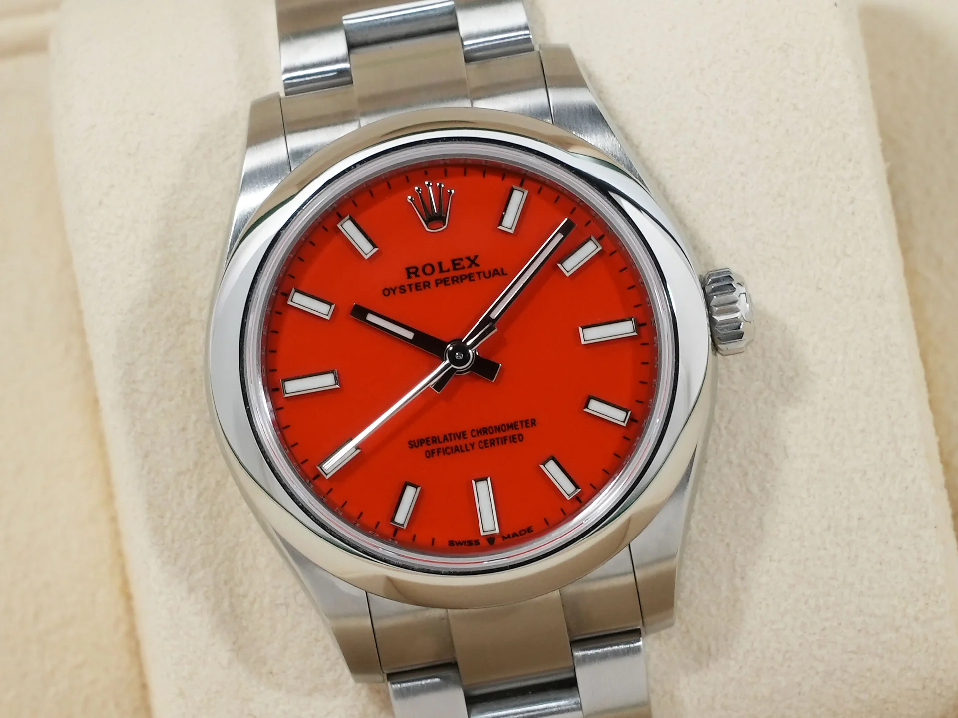 ロレックス オイスターパーペチュアル31 Ref.277200 ステンレススチール コーラルレッド文字盤 - Image 3