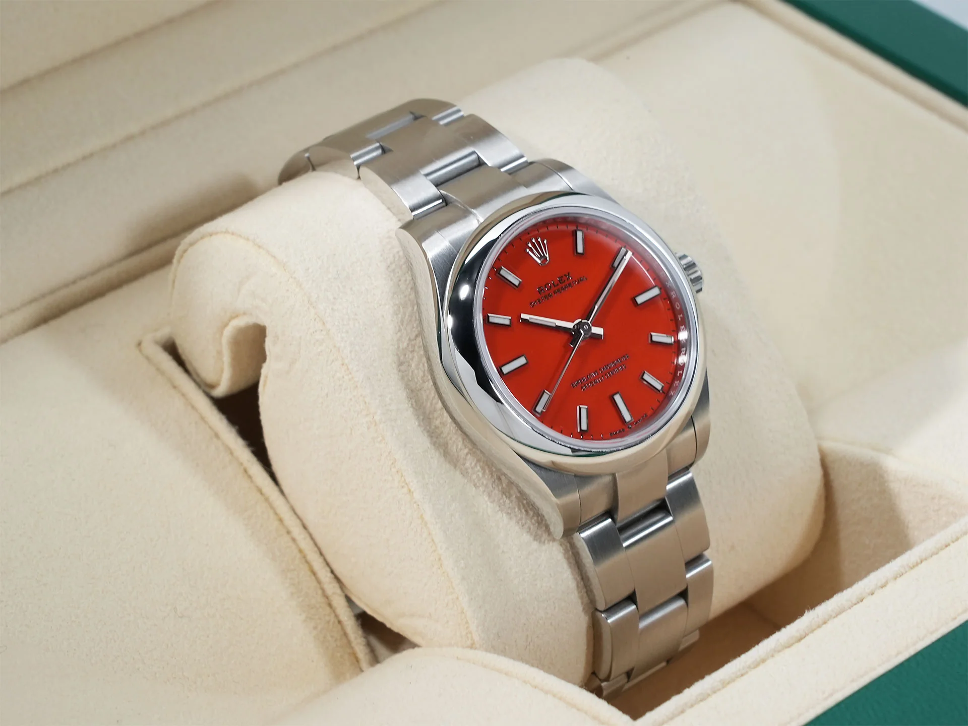 ロレックス オイスターパーペチュアル31 Ref.277200 ステンレススチール コーラルレッド文字盤 - Image 5
