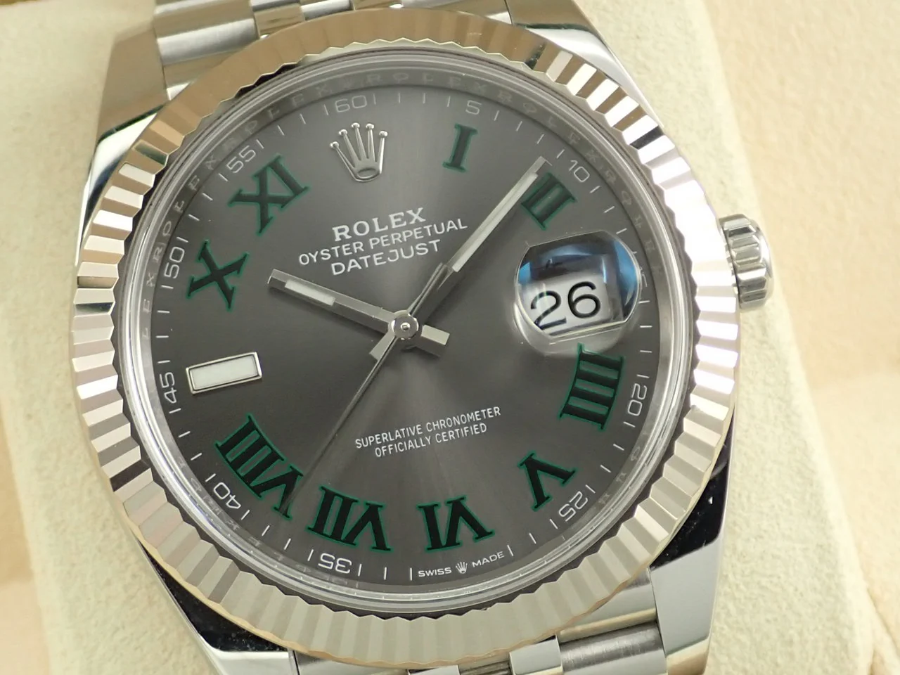 ロレックス デイトジャスト41 Ref.126334 ステンレススチール/ホワイトゴールド スレートローマン文字盤 ジュビリーブレスレット 中古 54711593 - Image 3