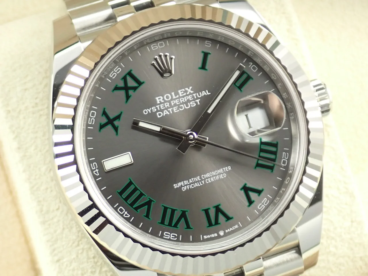 ロレックス デイトジャスト41 Ref.126334 ステンレススチール/ホワイトゴールド スレートローマン文字盤 ジュビリーブレスレット 美品 5AMX9TYJ - Image 3