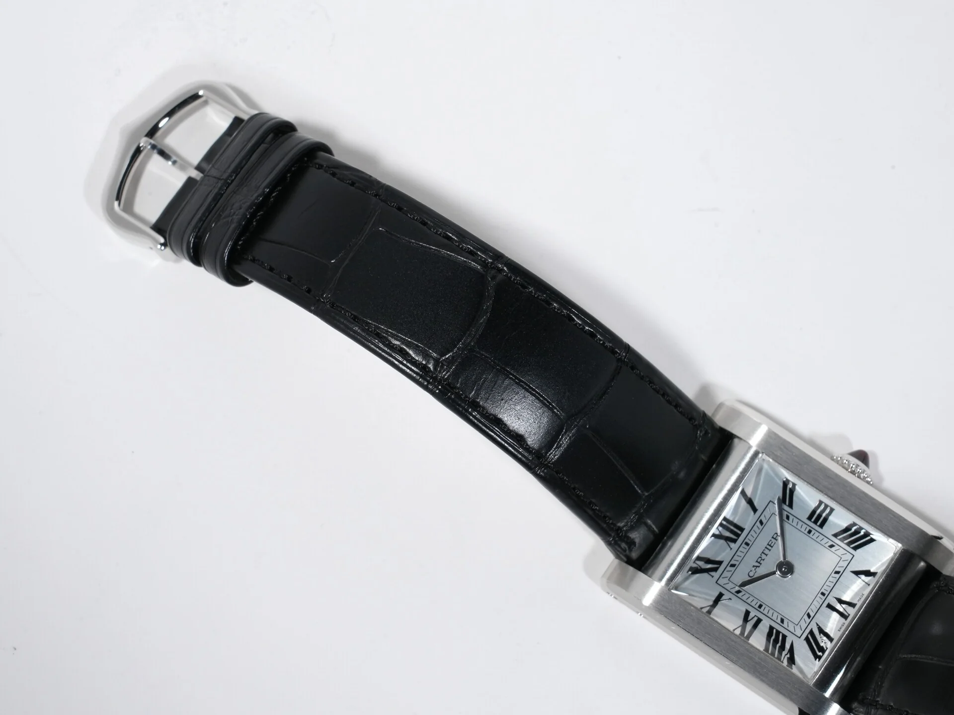 カルティエ タンク ノルマル Ref.WGTA0109 プラチナ シルバー文字盤 美品 5d7xohq9 - Image 8