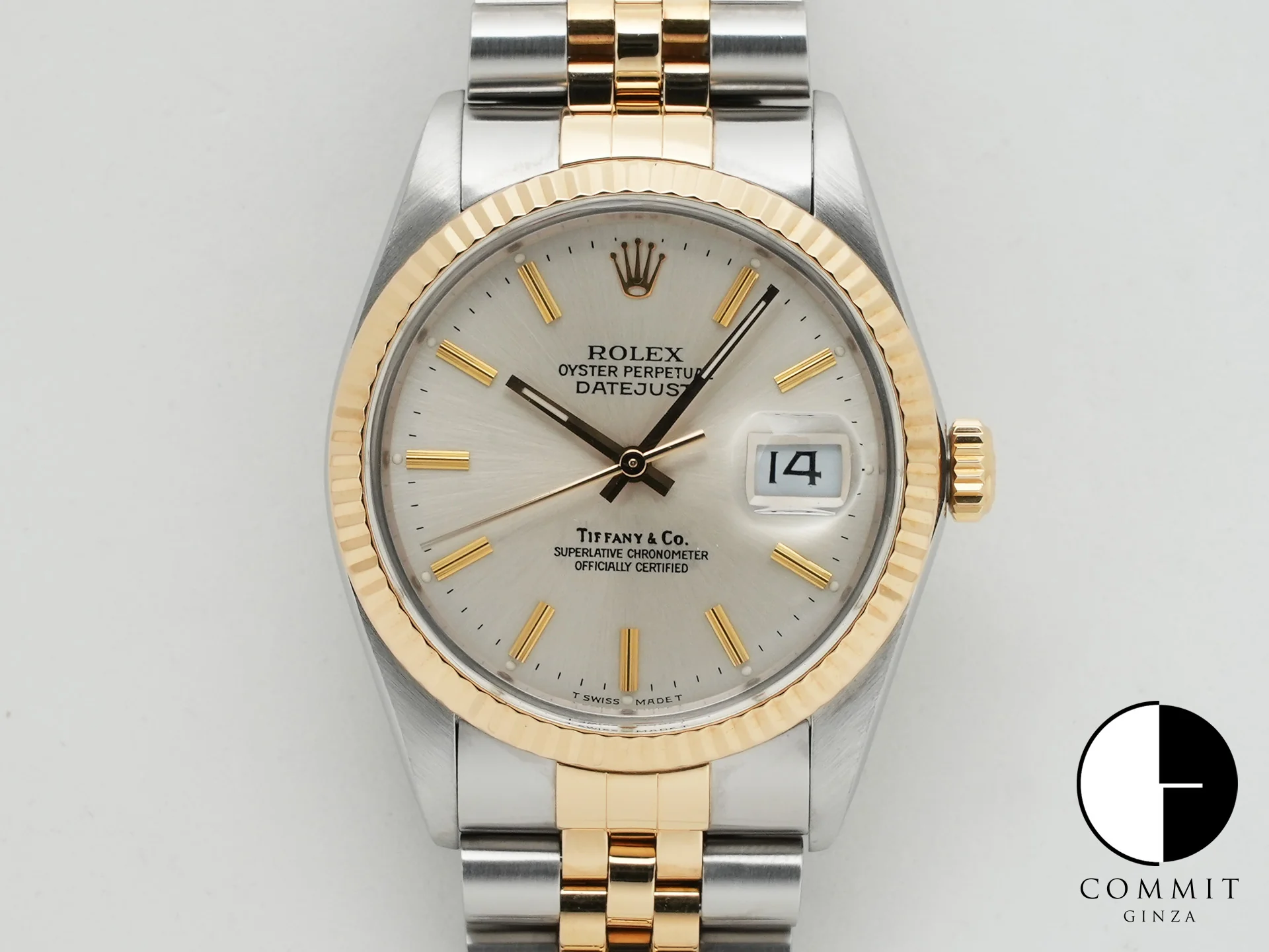 ロレックス デイトジャスト TIFFANY&Co. Ref.16013 ステンレススチール/イエローゴールド シルバー文字盤 美中古 5xixm9ai