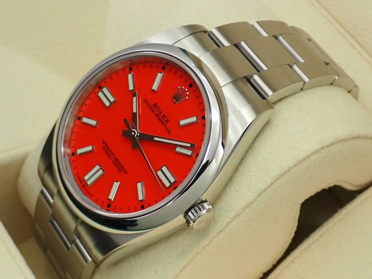 ロレックス オイスターパーペチュアル41 Ref.124300 ステンレススチール コーラルレッド文字盤 - Image 4