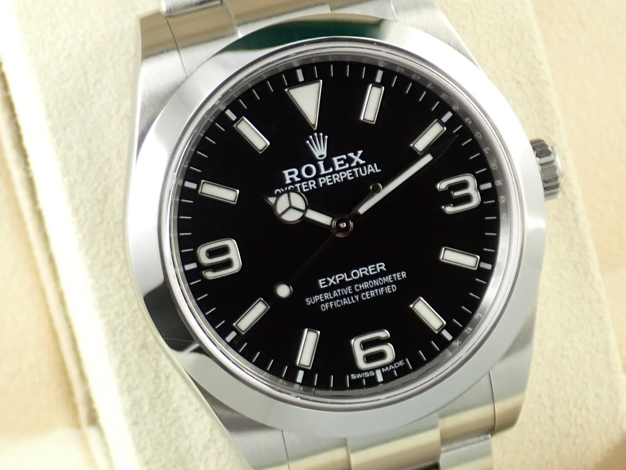 ロレックス エクスプローラーI 鏡面ブラックアウト Ref.214270 ステンレススチール ブラック文字盤 - Image 3