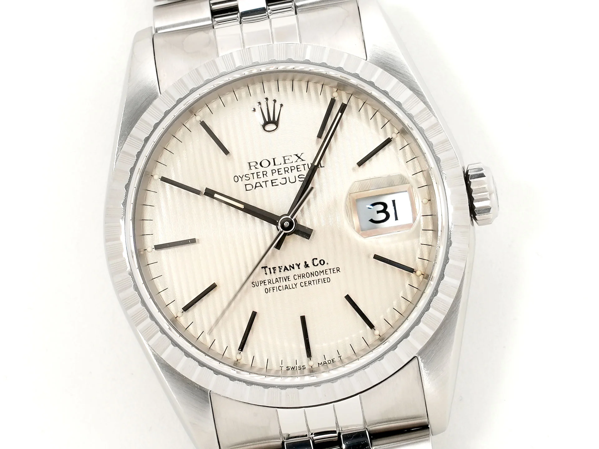 ロレックス デイトジャスト Ref.16220 ステンレススチール シルバータペストリー文字盤 ジュビリーブレスレット 美中古 6shfd4an - Image 3
