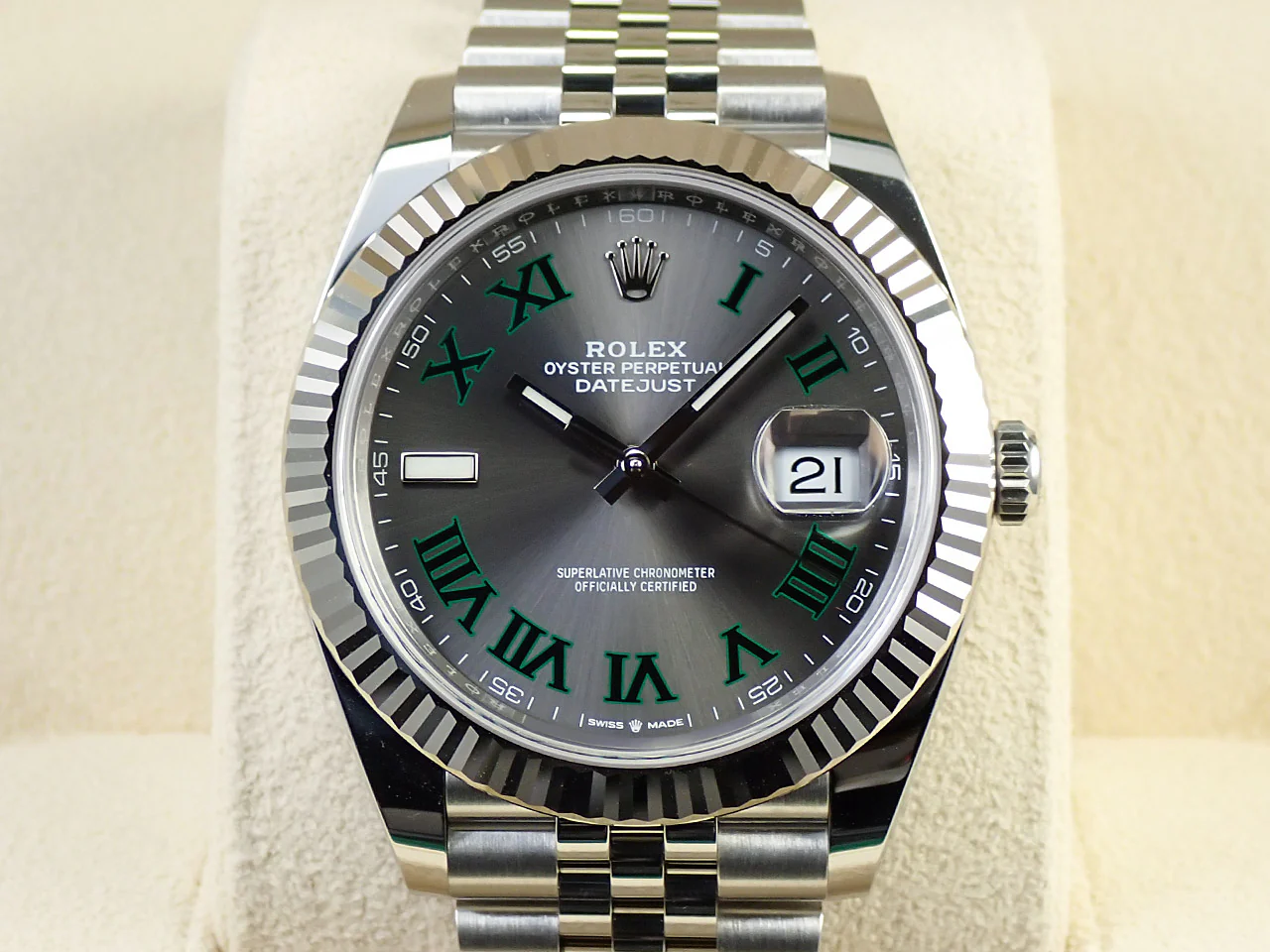 ロレックス デイトジャスト41 Ref.126334 ステンレススチール/ホワイトゴールド スレートローマン文字盤 ジュビリーブレスレット 未使用 72F0P5V4 - Image 2