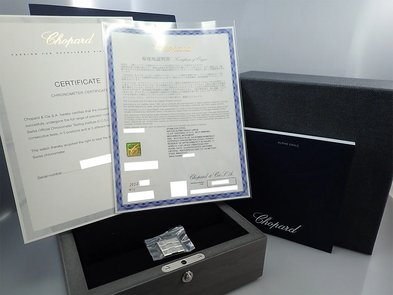 ショパール アルパイン イーグル 41 Ref.298600-3001 ブルー文字盤 中古 7CZ92711 - Image 10