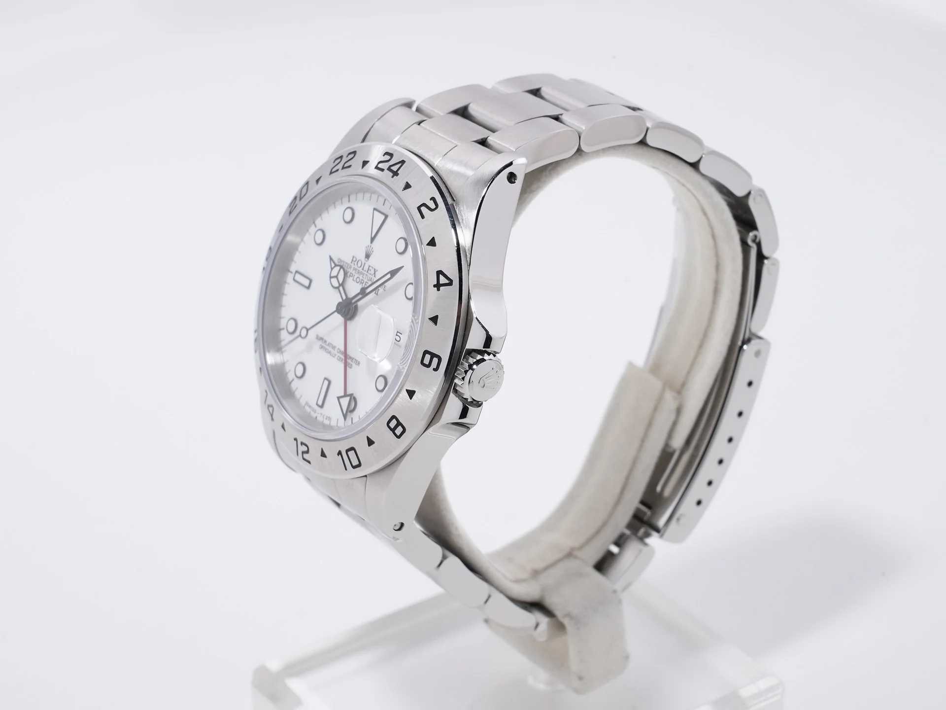 ロレックス エクスプローラーII Ref.16570 ステンレススチール ホワイト文字盤 オイスターブレスレット 中古 7mhrm9py - Image 4