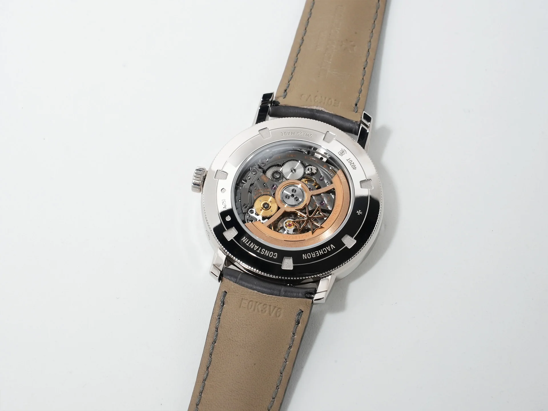 ヴァシュロンコンスタンタン トラディショナル コンプリートカレンダー オープンフェイス Ref.4020T/000G-B655 ホワイトゴールド スケルトン文字盤 美品 7s8j2ppp - Image 7