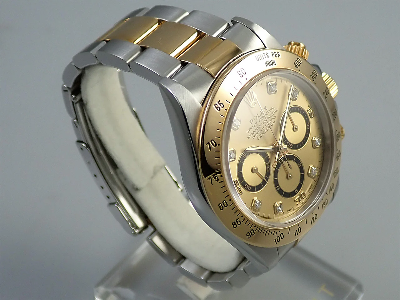 ロレックス デイトナ エルプリメロ Ref.16523G ステンレススチール/イエローゴールド シャンパン×8Pダイヤ文字盤 - Image 5
