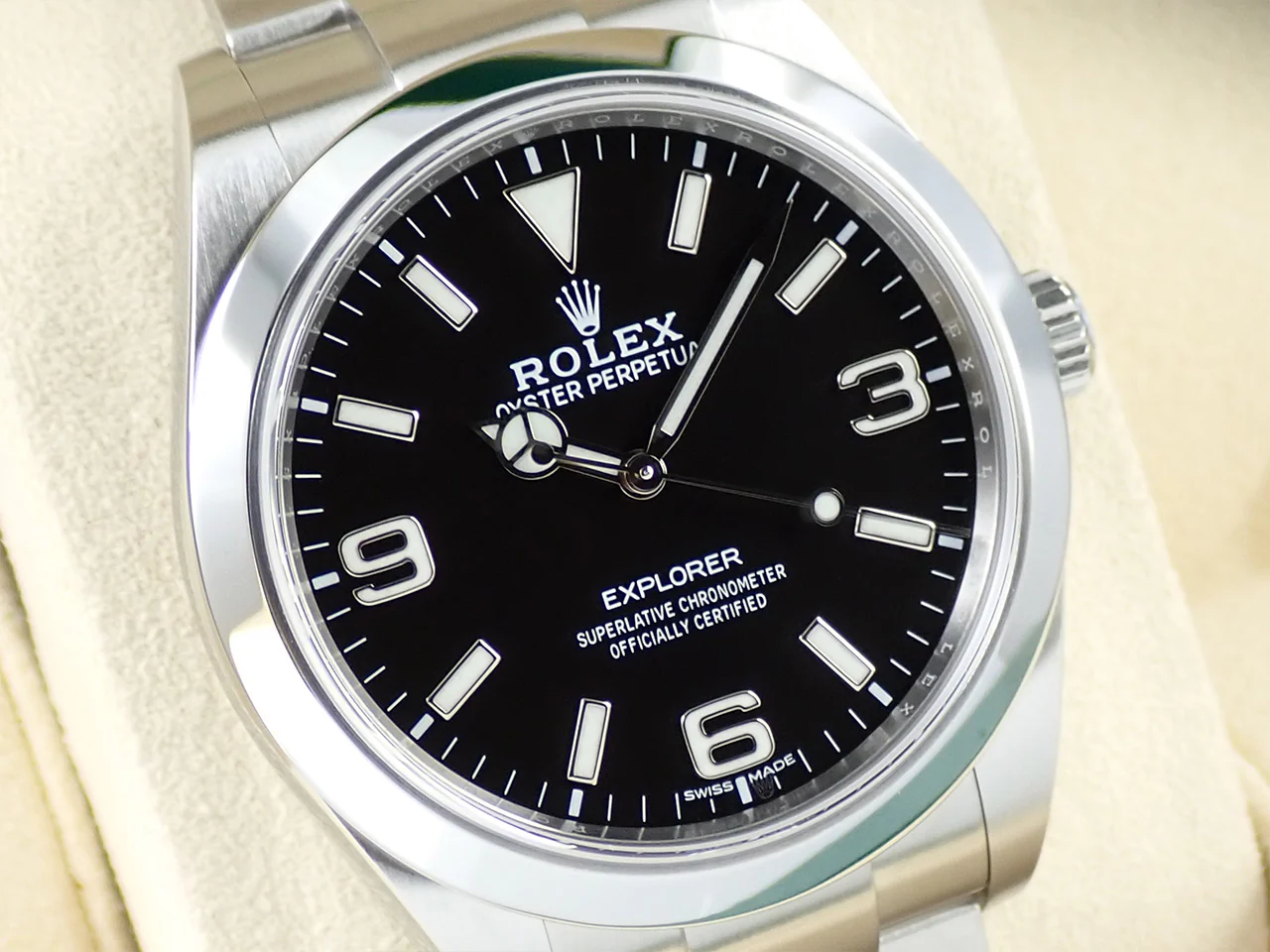 ロレックス エクスプローラーI 鏡面ブラックアウト Ref.214270 ステンレススチール ブラック文字盤 - Image 3