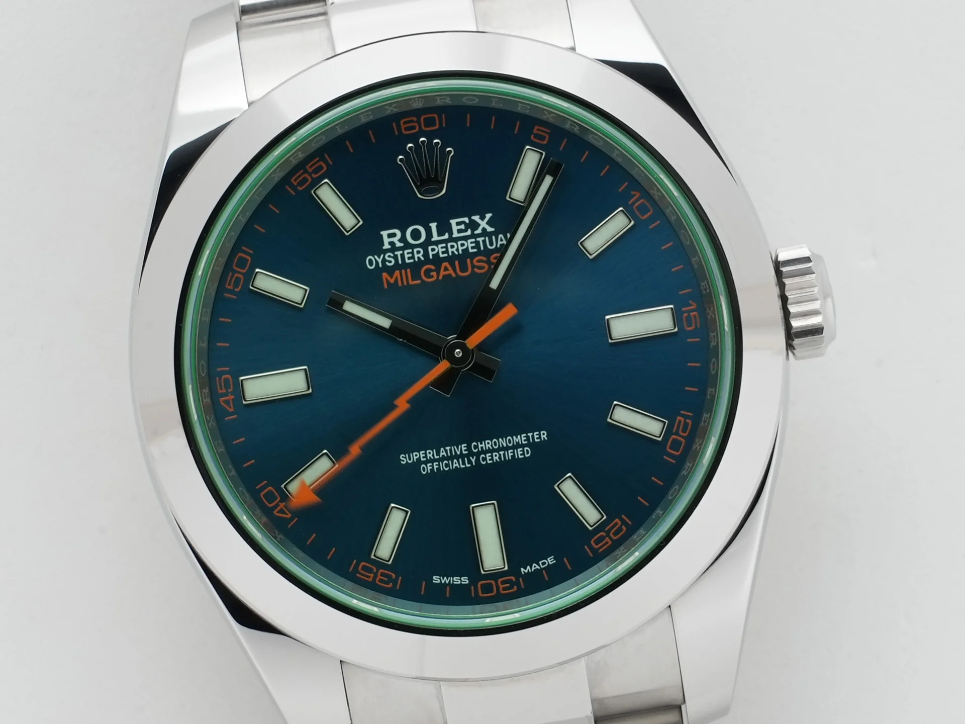 ロレックス ミルガウス Ref.116400GV ステンレススチール Zブルー文字盤 美中古 7ybr4dtu - Image 3