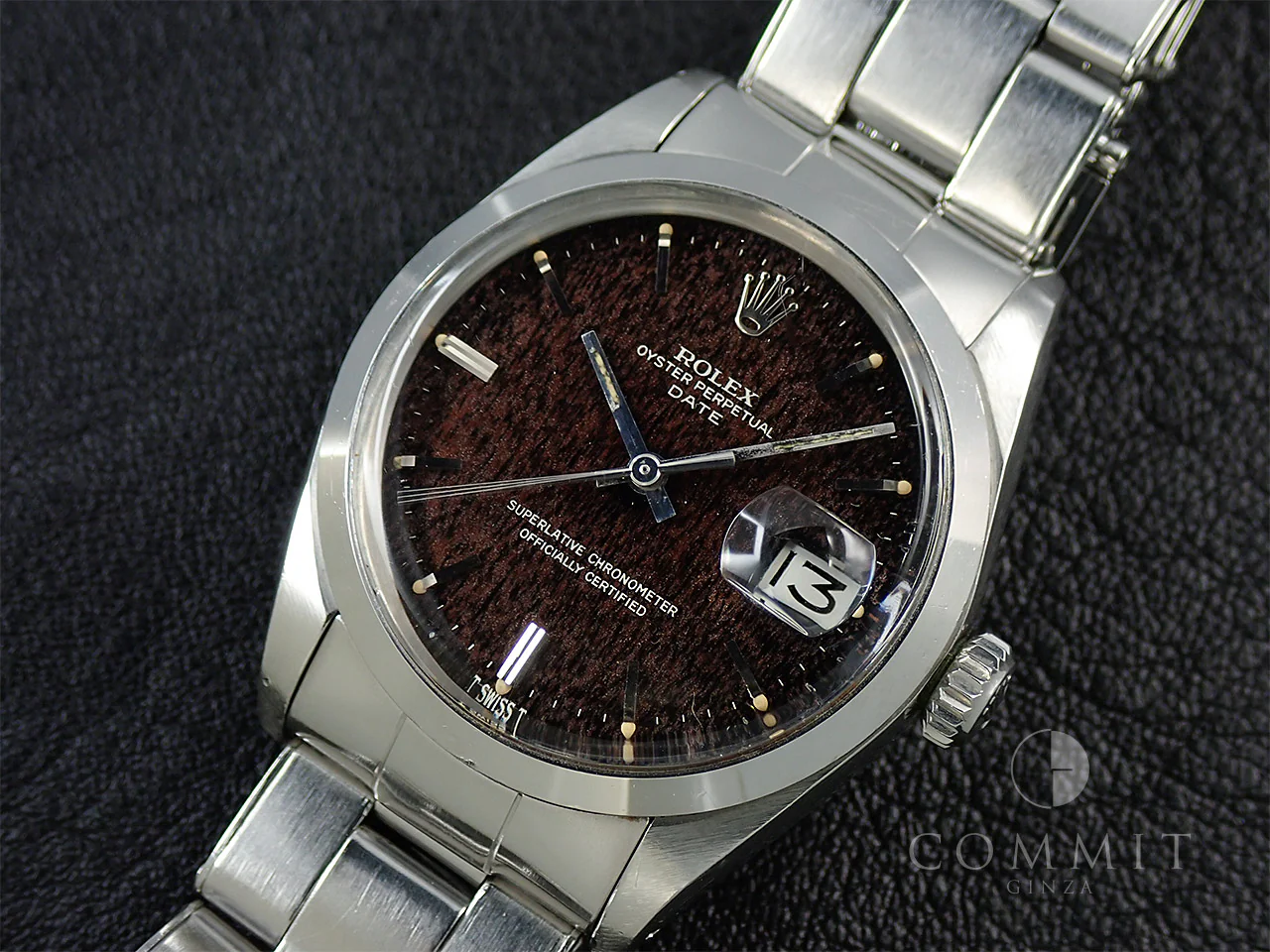 ロレックス オイスターパーペチュアル デイト Ref.1500 ステンレススチール トロピカルミラー文字盤 中古 8295LP4S - Image 14