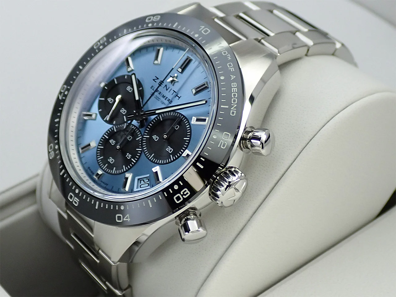 ゼニス クロノマスター スポーツ ヨシダ スペシャル エディション Ref.03.3104.3600/54.M3100 アクアブルー文字盤 美品 8UVAWKRW - Image 4