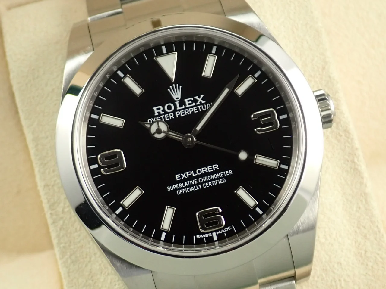 ロレックス エクスプローラーI 鏡面ブラックアウト Ref.214270 ステンレススチール ブラック文字盤 - Image 3