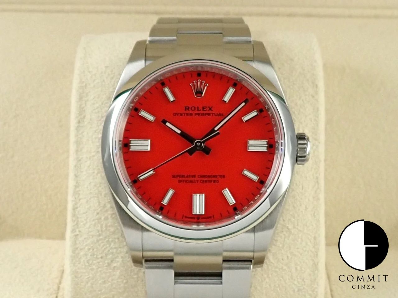 ロレックス オイスターパーペチュアル36 Ref.126000 ステンレススチール コーラルレッド文字盤