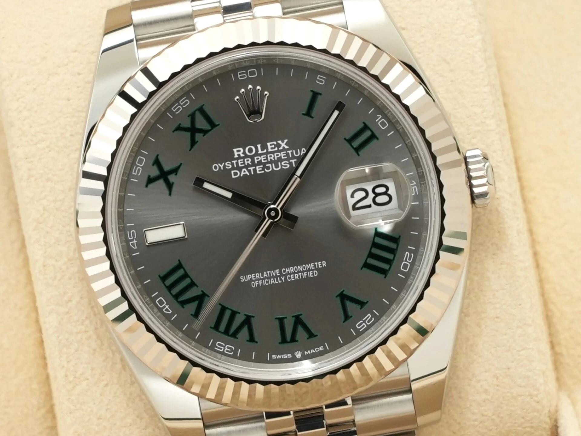 ロレックス デイトジャスト41 Ref.126334 ステンレススチール/ホワイトゴールド スレートローマン文字盤 ジュビリーブレスレット - Image 3