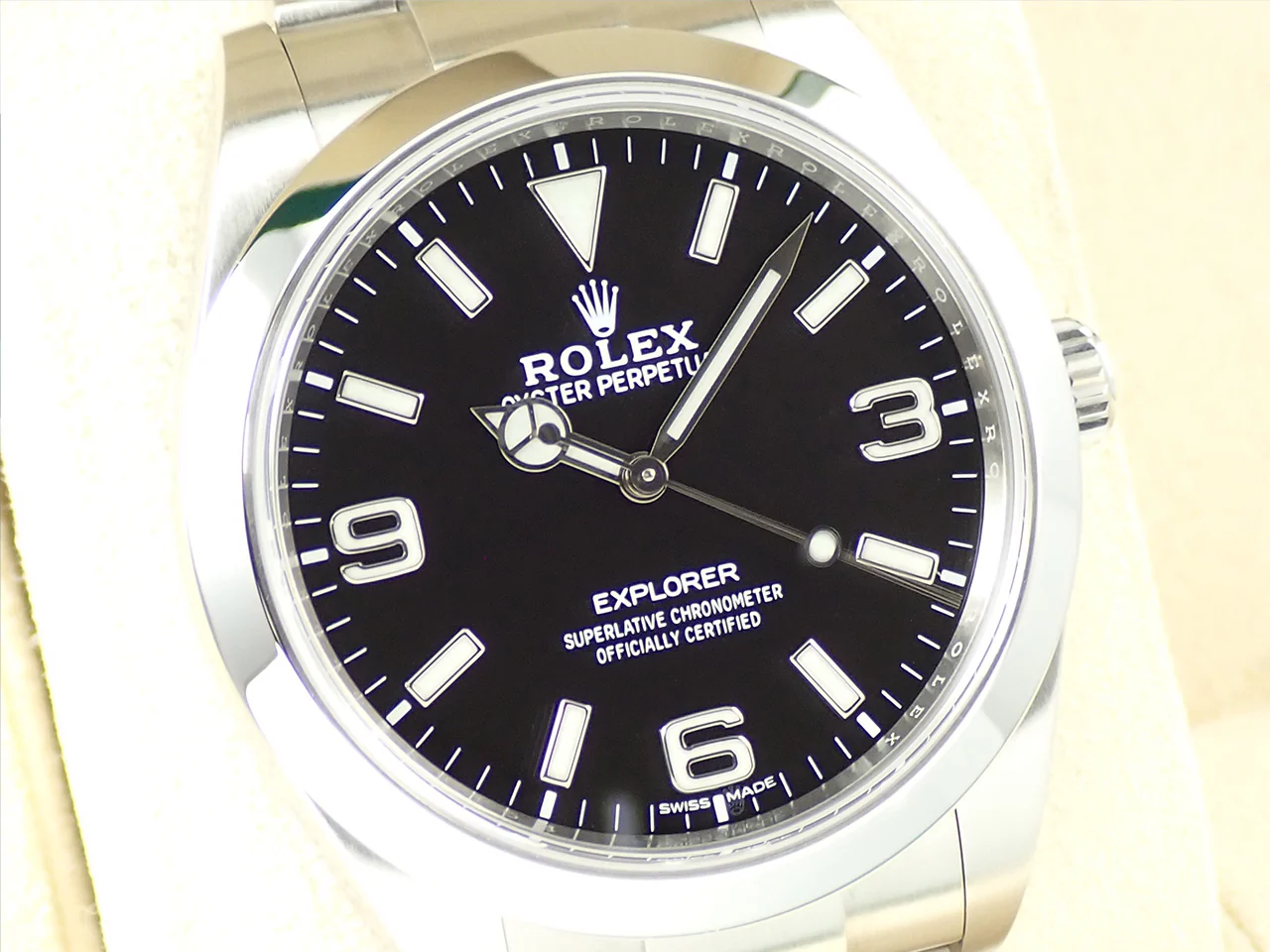 ロレックス エクスプローラーI 鏡面ブラックアウト Ref.214270 ステンレススチール ブラック文字盤 - Image 3