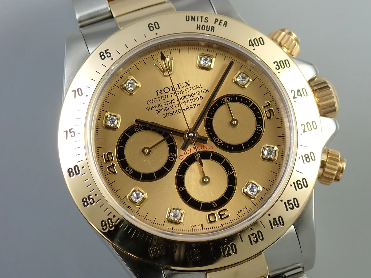 ロレックス デイトナ エルプリメロ Ref.16523G ステンレススチール/イエローゴールド シャンパン×8Pダイヤ文字盤 - Image 3