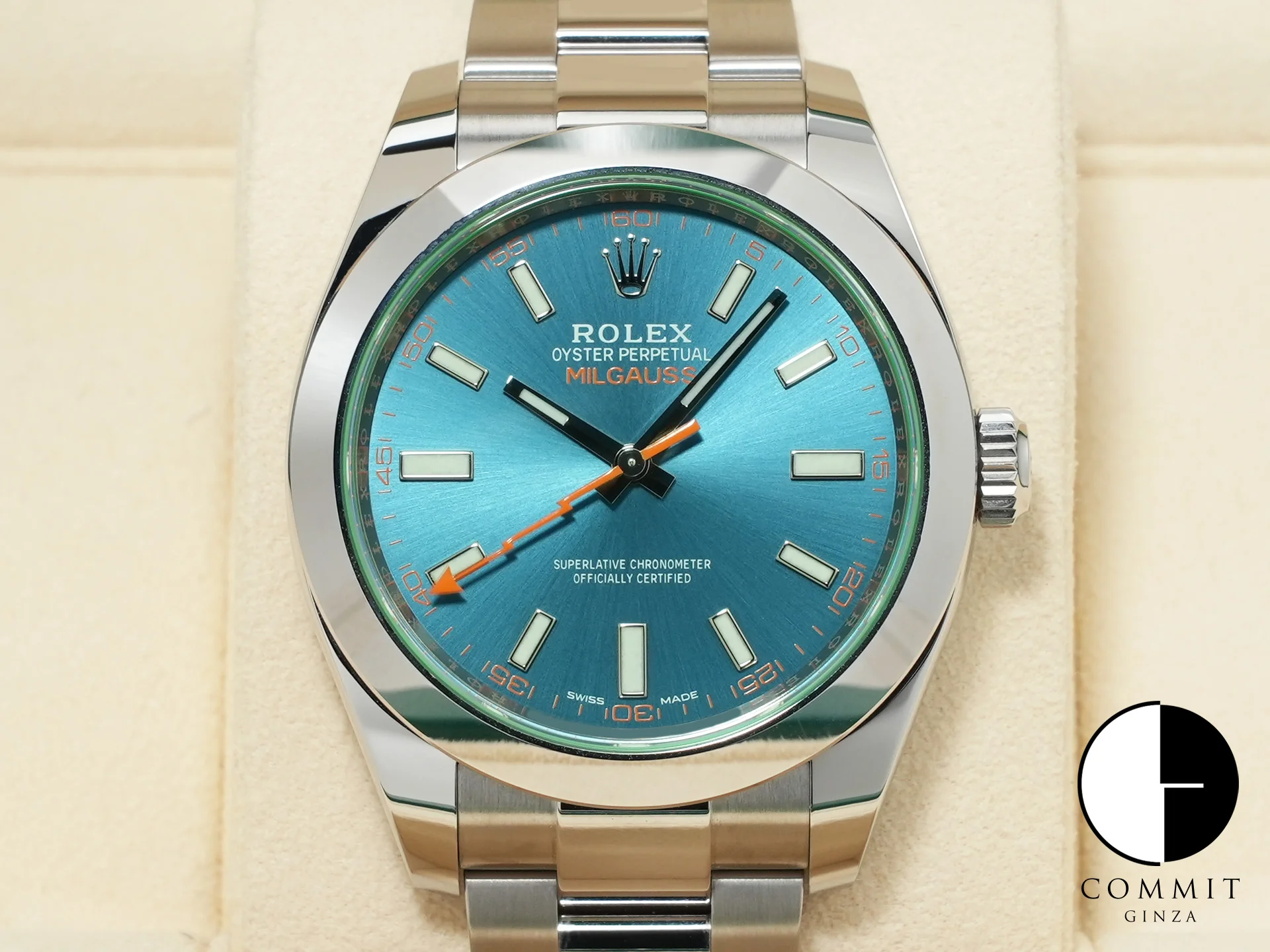 ロレックス ミルガウス Ref.116400GV ステンレススチール Zブルー文字盤 美品 dzaqeram