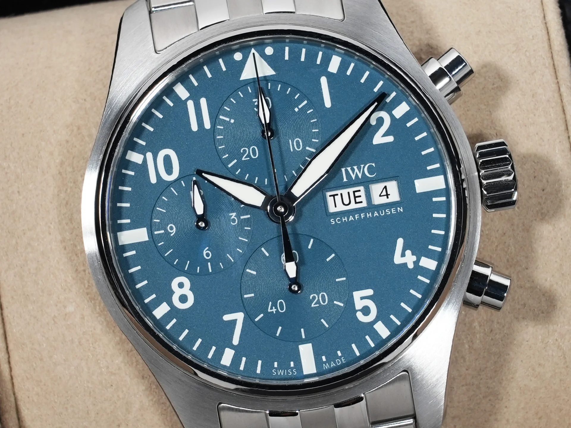IWC パイロットウォッチ クロノグラフ 41 Ref.IW388117 ステンレススチール ライトブルー文字盤 極美品 e29rrw54 - Image 3