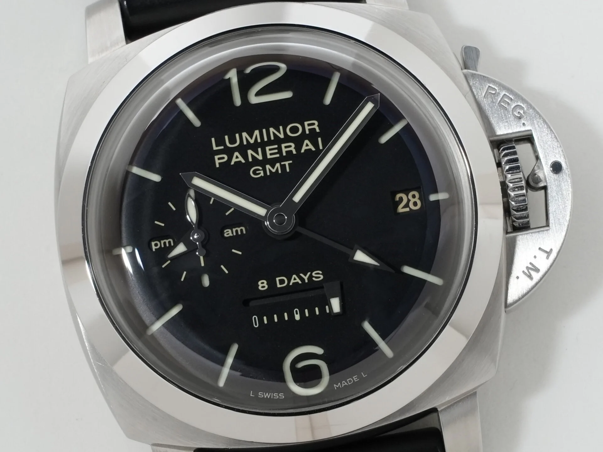 パネライ ルミノール 1950 8DAYS GMT Ref.PAM00233 ブラック文字盤 中古 e85ck5j9 - Image 3