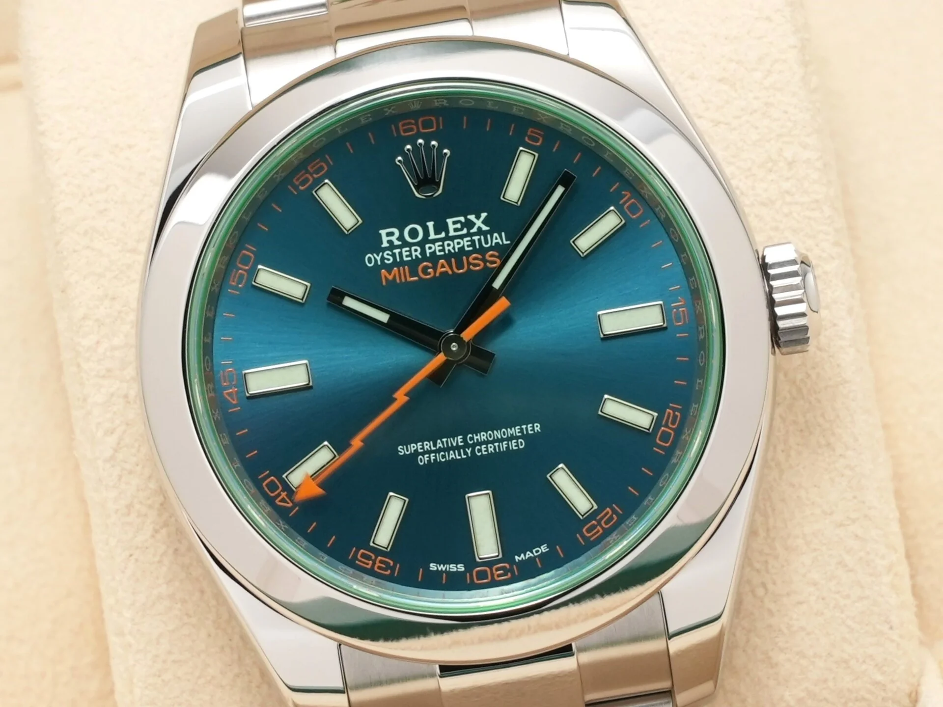 ロレックス ミルガウス Ref.116400GV ステンレススチール Zブルー文字盤 - Image 3