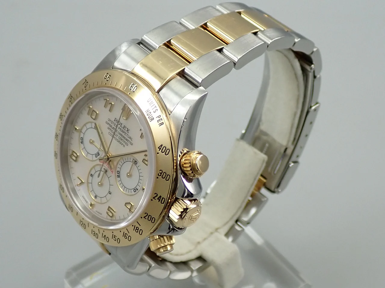 ロレックス デイトナ エルプリメロ Ref.16523NA ステンレススチール/イエローゴールド ホワイトシェルアラビア文字盤 - Image 4