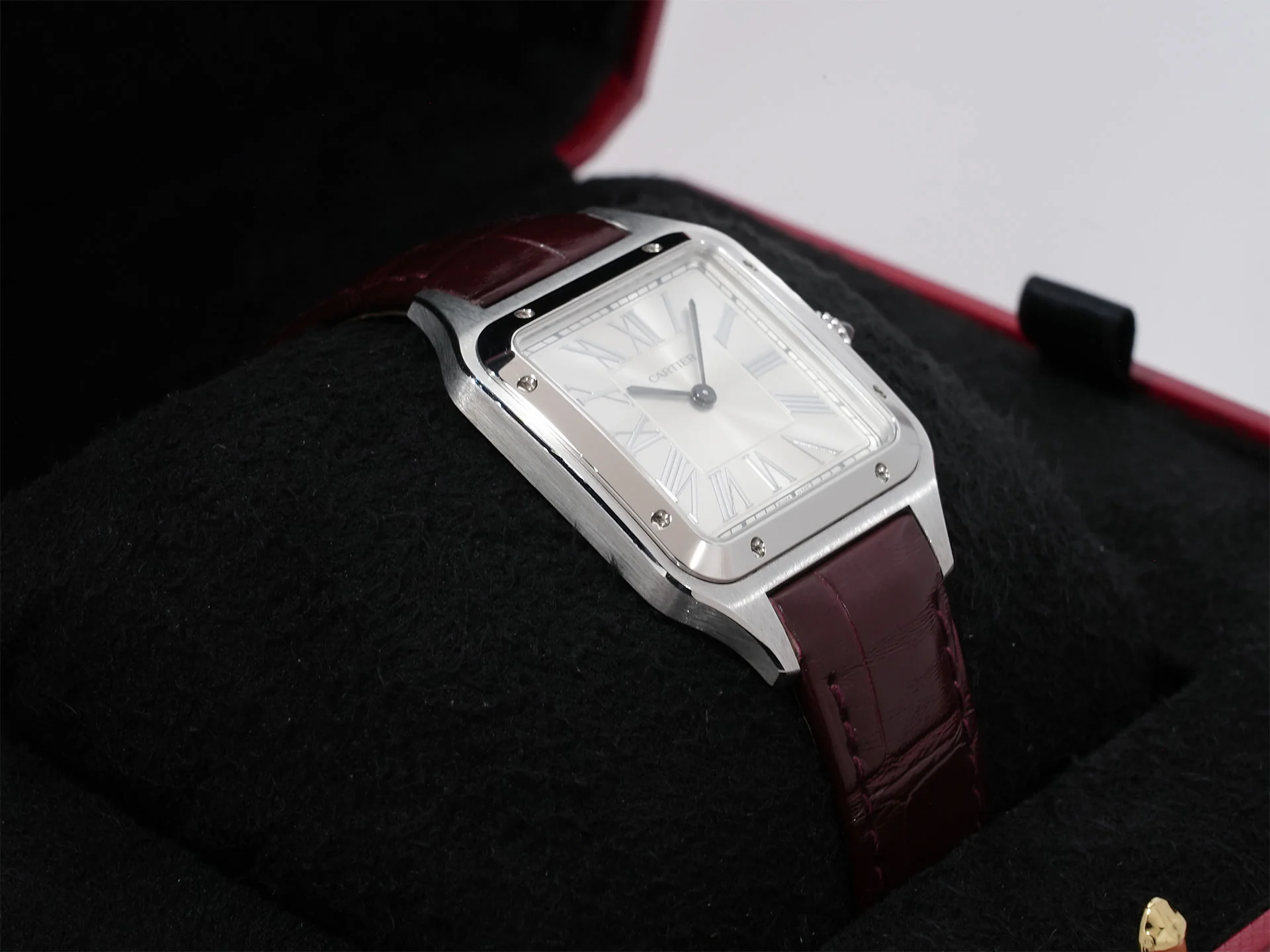 カルティエ サントス デュモン LM ル ブレジル Ref.WGSA0034 プラチナ シルバー文字盤 中古 ffchr57v - Image 5
