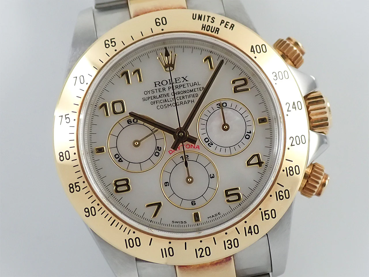 ロレックス デイトナ エルプリメロ Ref.16523NA ステンレススチール/イエローゴールド ホワイトシェルアラビア文字盤 - Image 3