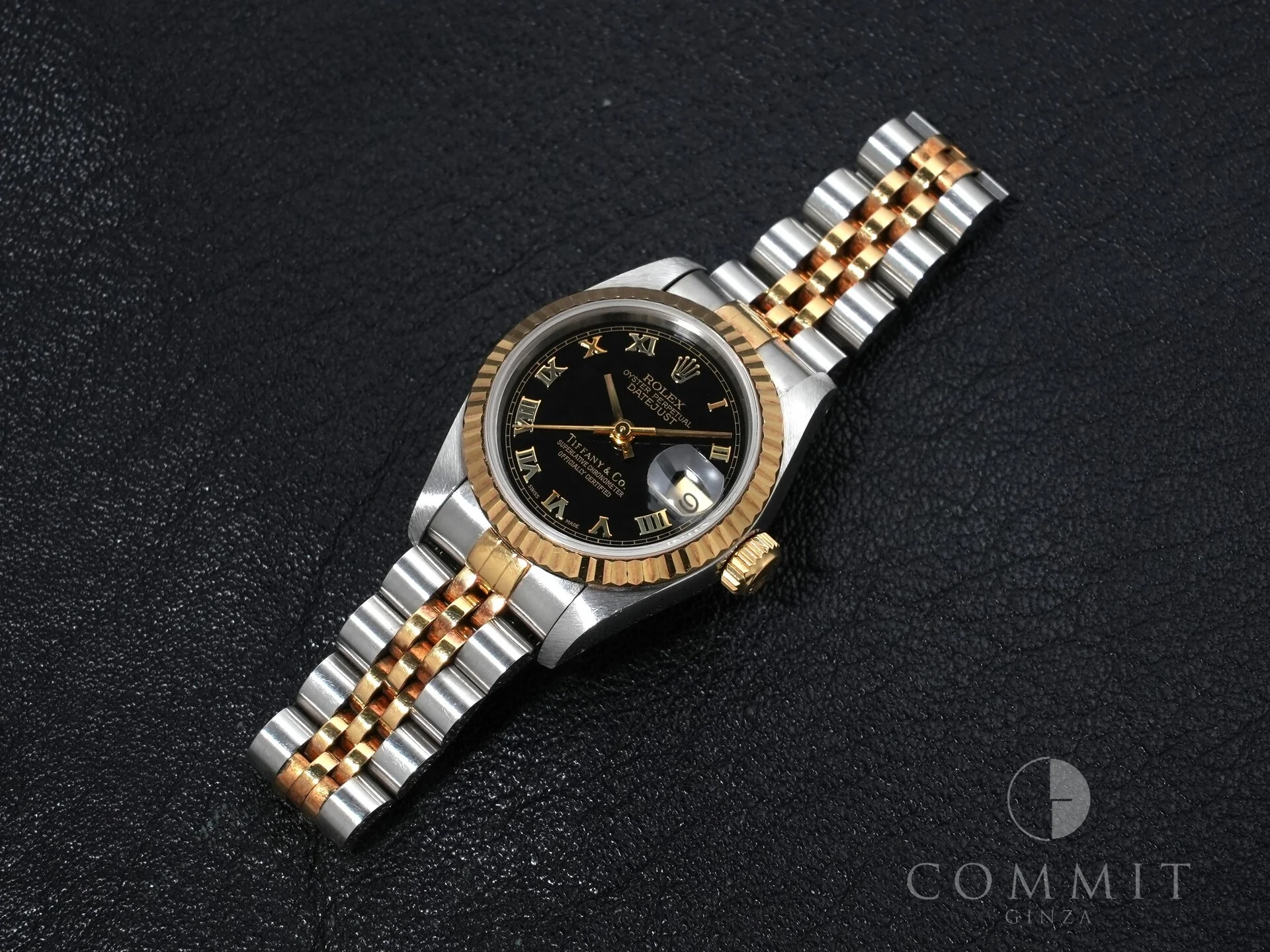 ロレックス デイトジャスト TIFFANY&CO. Ref.69173 ステンレススチール/イエローゴールド ブラックピラミッドローマン文字盤 ジュビリーブレスレット 中古 goeq3n8r - Image 11