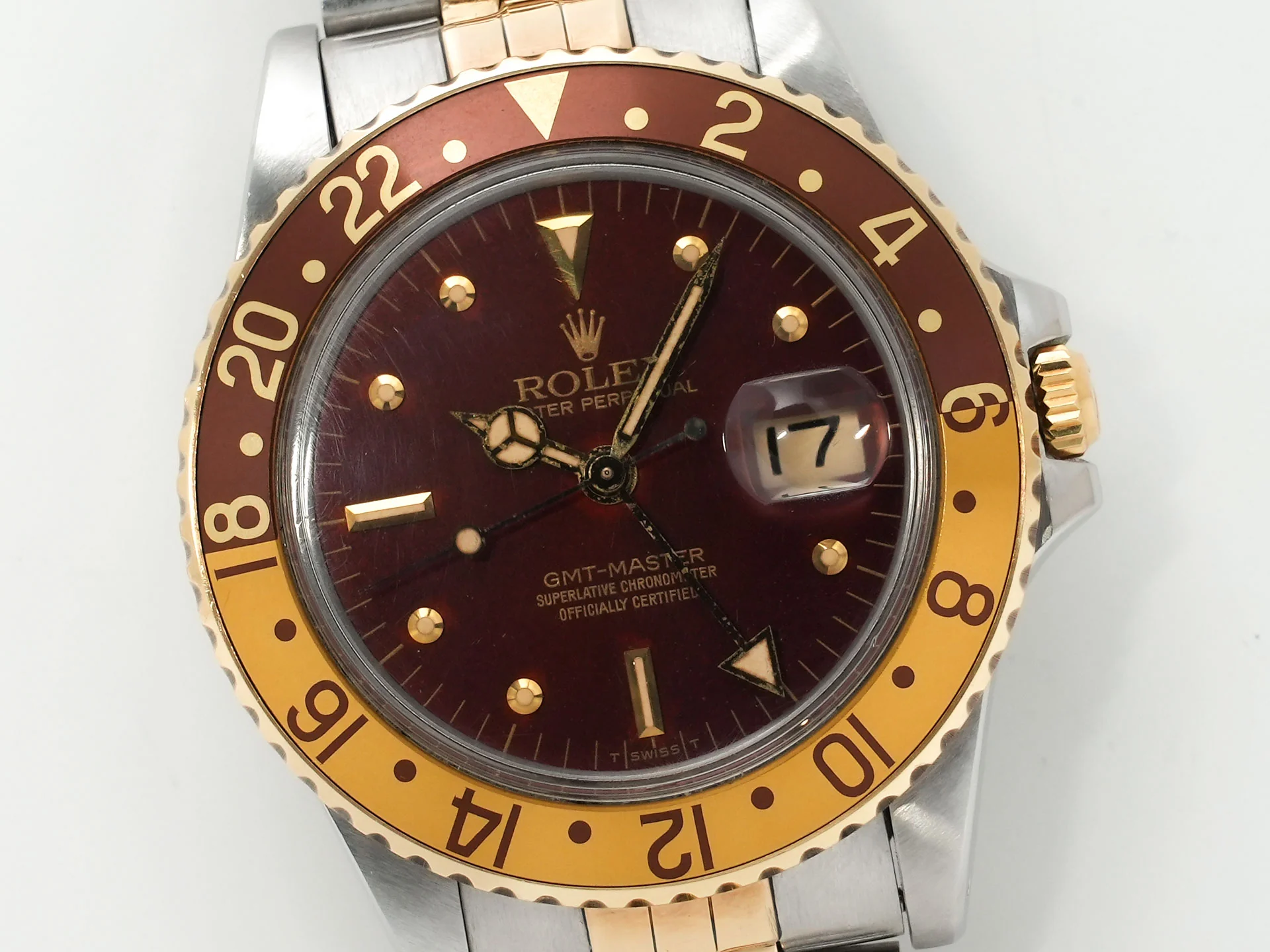 ロレックス GMTマスター Ref.16753 ステンレススチール/イエローゴールド ブラウン文字盤 ジュビリーブレスレット 中古 hx7jaydc - Image 3