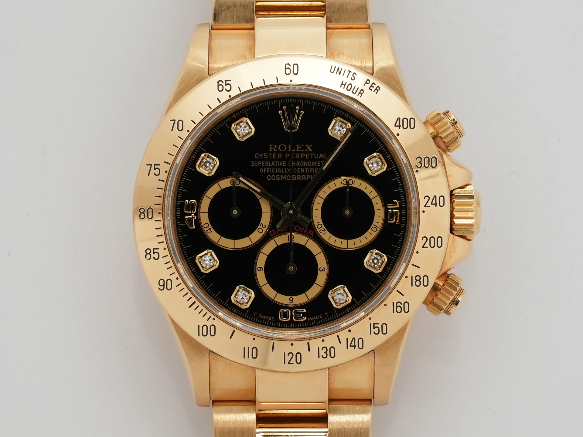 ロレックス デイトナ エルプリメロ Ref.16528 イエローゴールド ブラックx8Pダイヤ文字盤 - Image 2