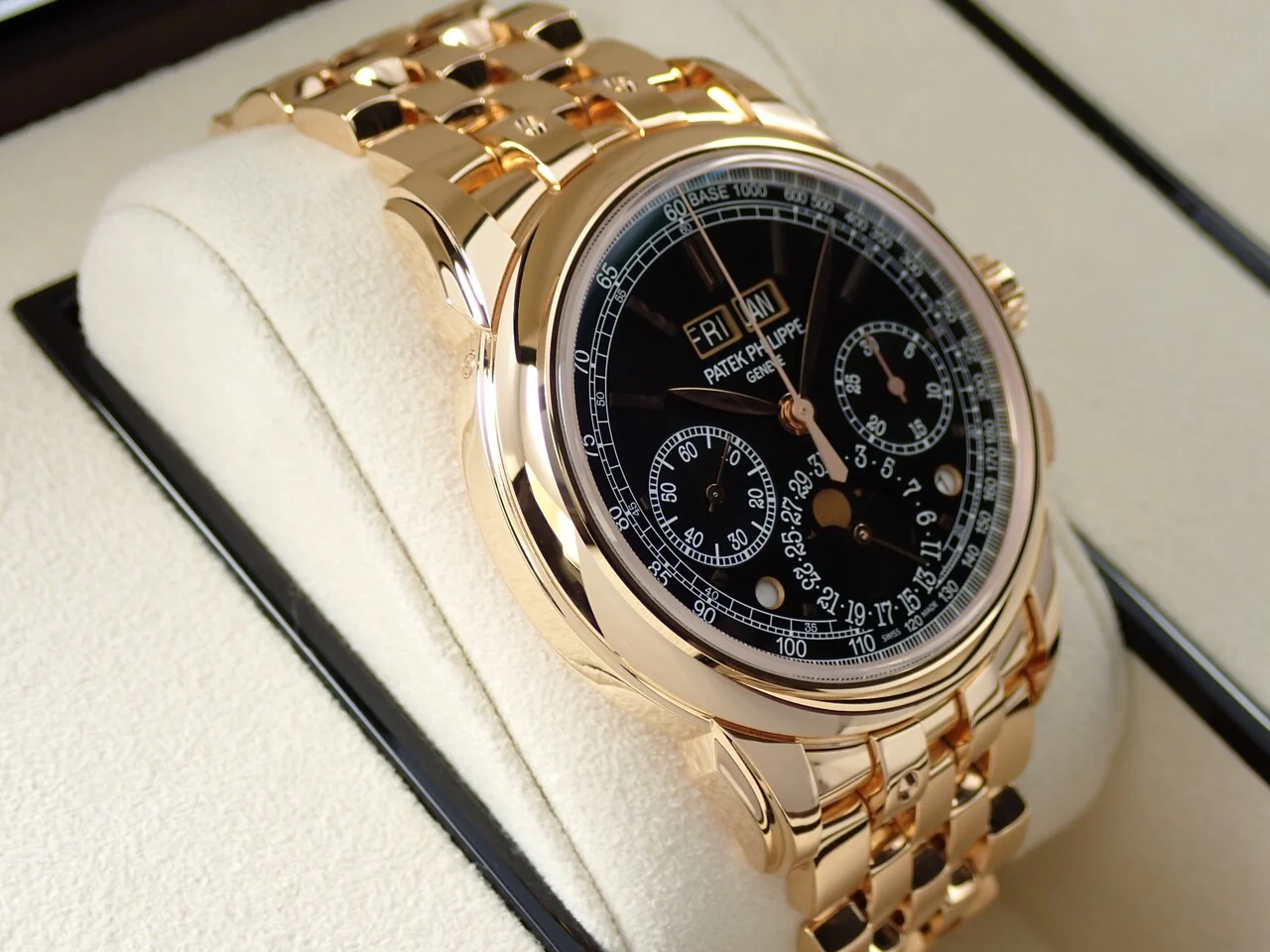 パテックフィリップ パーペチュアルカレンダー クロノグラフ Ref.5270/1R-001 ローズゴールド エボニーブラック ソレイユ文字盤 - Image 5