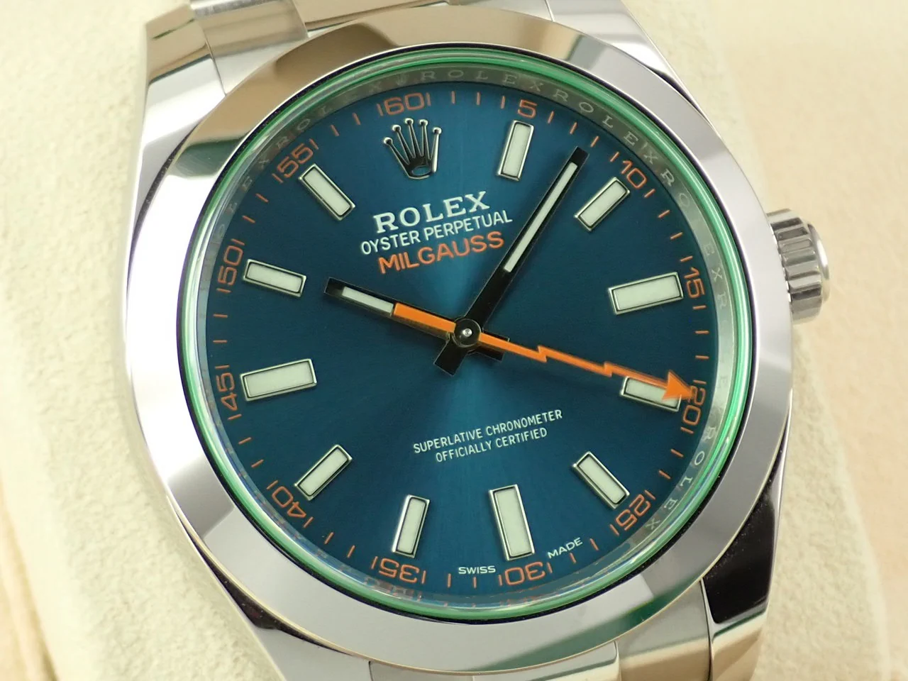 ロレックス ミルガウス Ref.116400GV ステンレススチール Zブルー文字盤 - Image 3