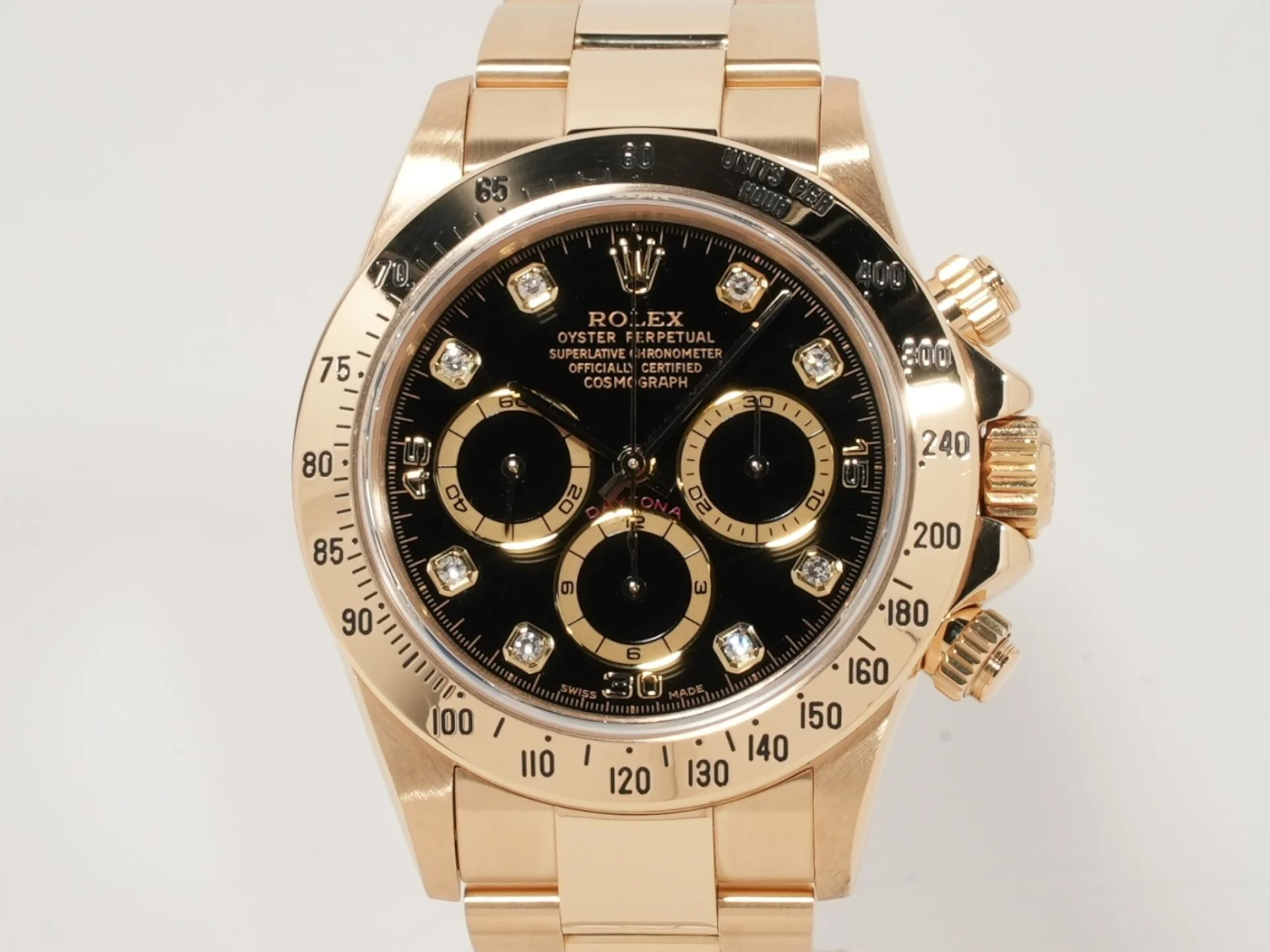 ロレックス デイトナ エルプリメロ Ref.16528G イエローゴールド ブラックx8Pダイヤ文字盤 - Image 2