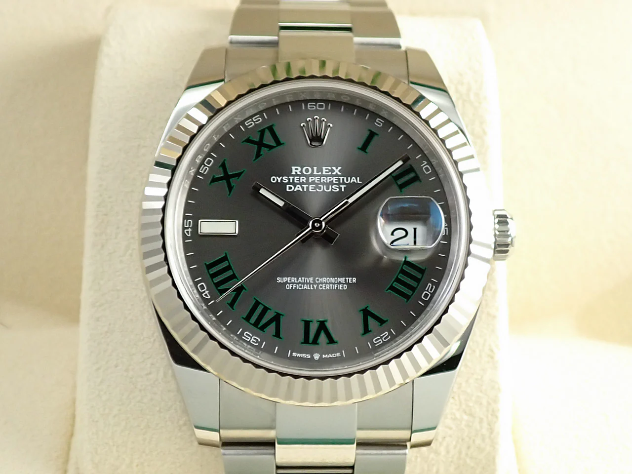 ロレックス デイトジャスト41 Ref.126334 ステンレススチール/ホワイトゴールド スレートローマン文字盤 オイスターブレスレット - Image 2