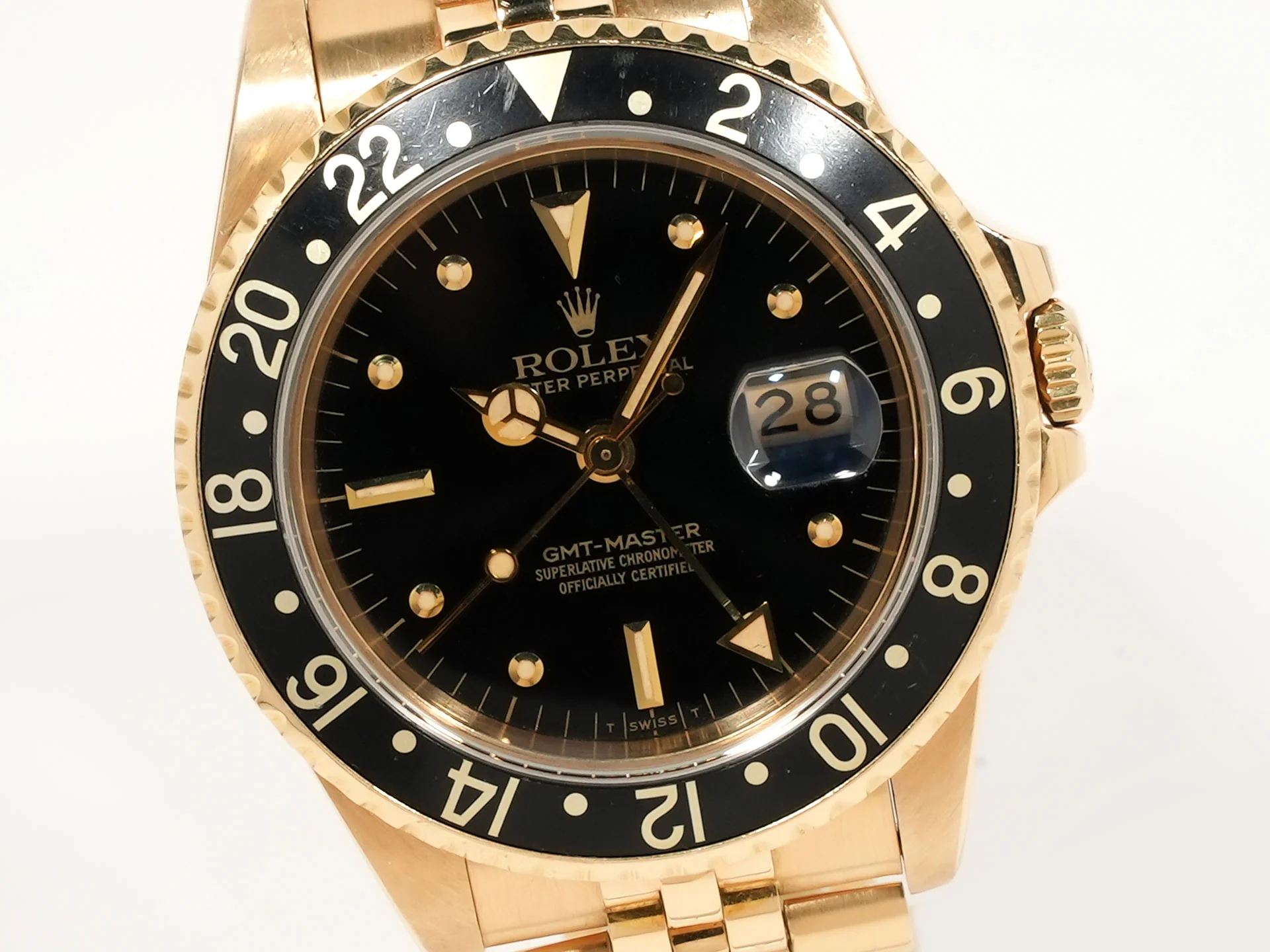 ロレックス GMTマスター Ref.16758 イエローゴールド ブラック文字盤 ジュビリーブレスレット - Image 3