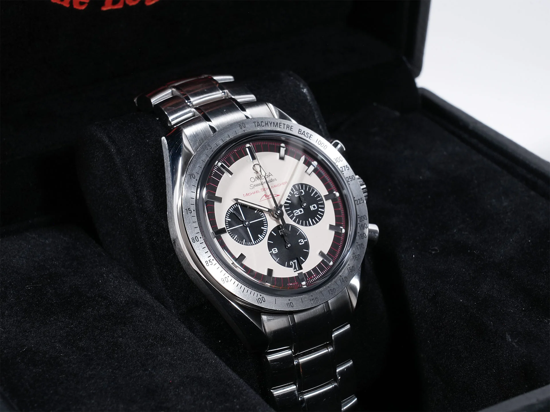 オメガ スピードマスター シューマッハ レジェンド Ref.3853.32 SS アイボリー×ブラック文字盤 中古 ovicbsgu - Image 5