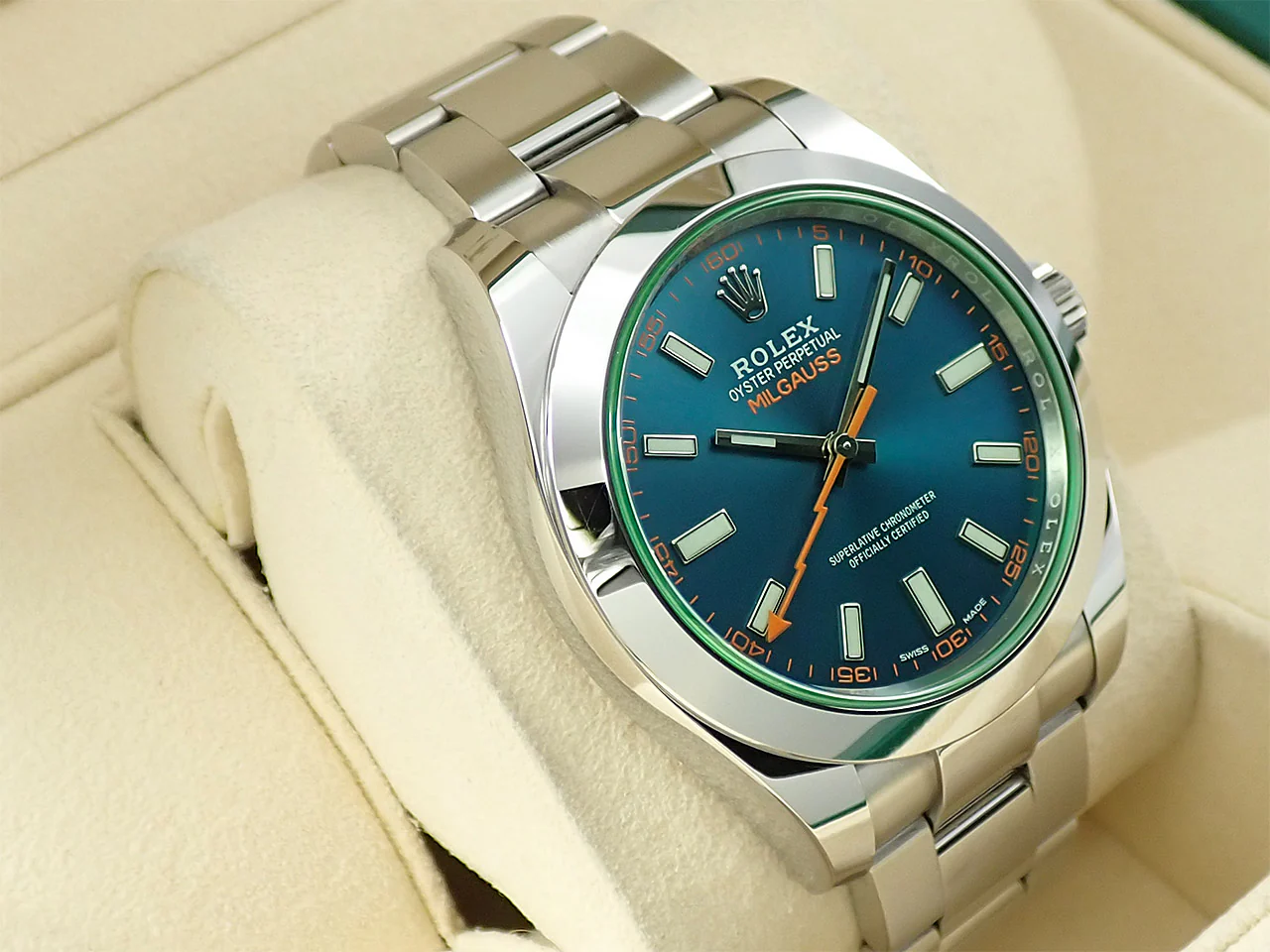 ロレックス ミルガウス Ref.116400GV ステンレススチール Zブルー文字盤 - Image 4