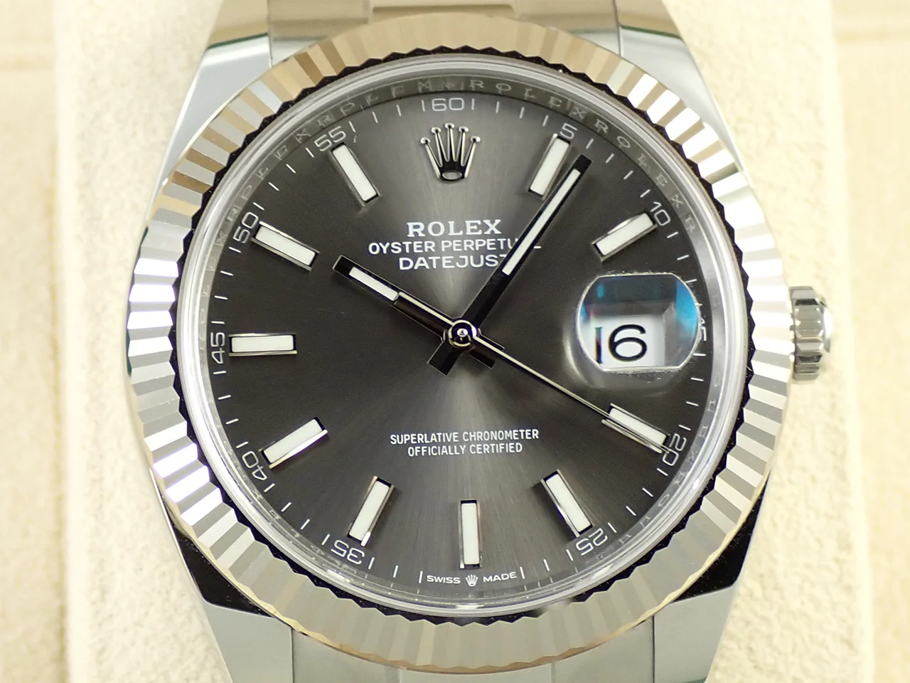 ロレックス デイトジャスト41 Ref.126334 ステンレススチール/ホワイトゴールド スレートローマン文字盤 オイスターブレスレット - Image 3