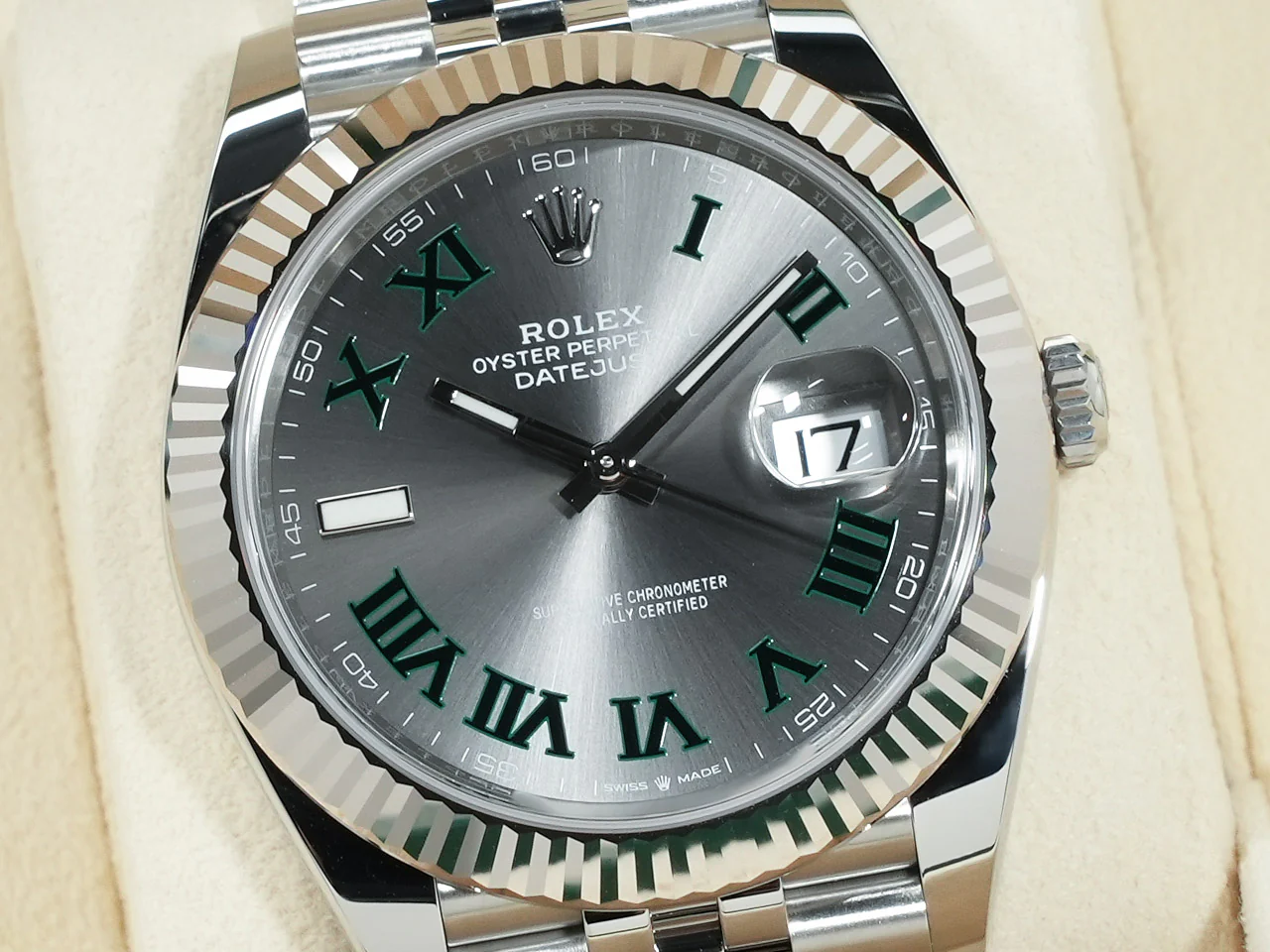 ロレックス デイトジャスト41 Ref.126334 ステンレススチール/ホワイトゴールド スレートローマン文字盤 ジュビリーブレスレット 未使用 rbht2btc - Image 3